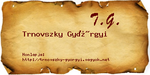 Trnovszky Györgyi névjegykártya